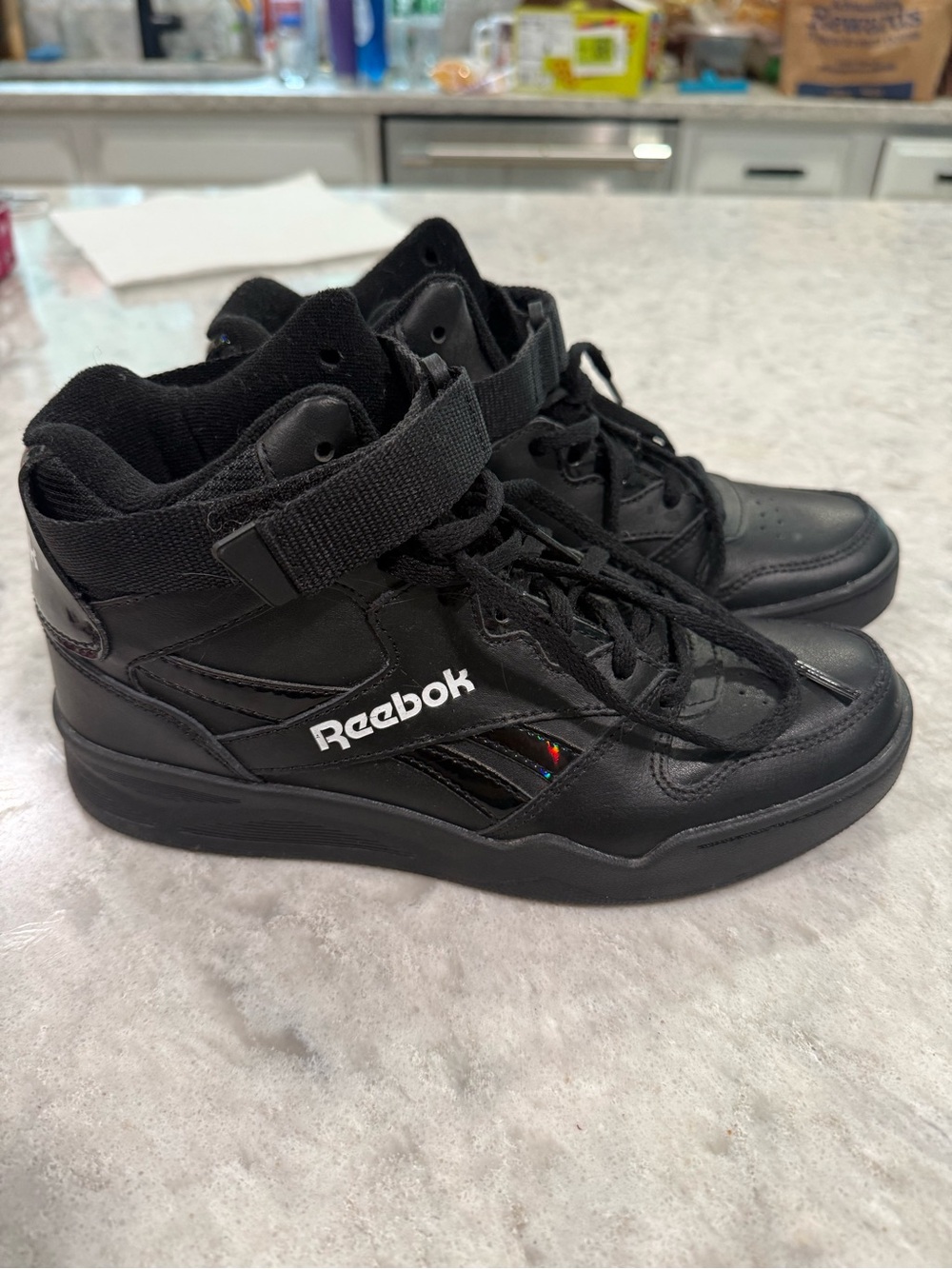Reebok Women’s Black High-Top Sneakers with White Logo